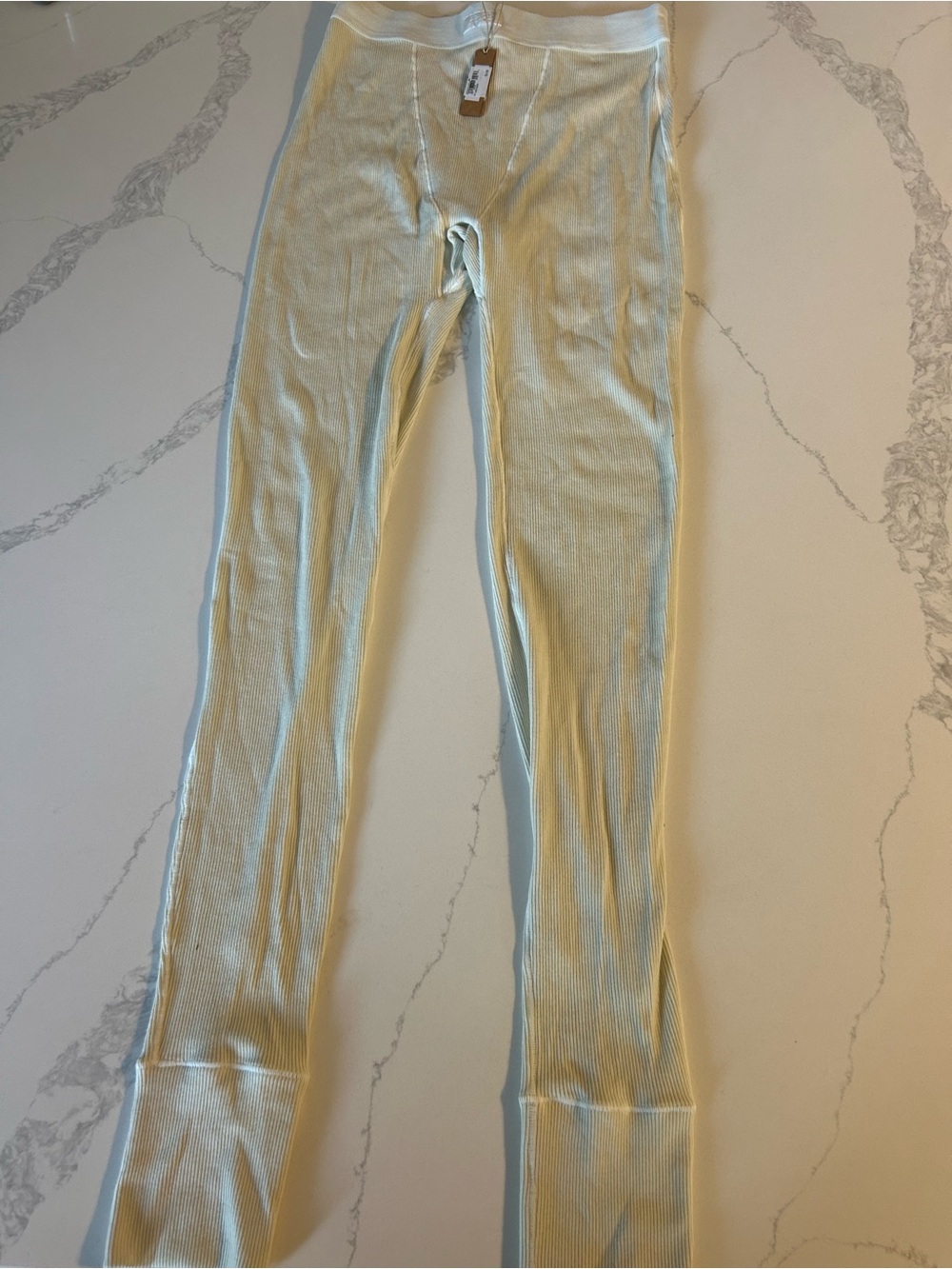 SKIMS Cream Ribbed Leggings